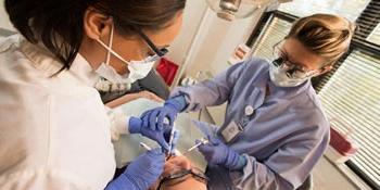 A UB student in the Fones School of Dental Hygiene